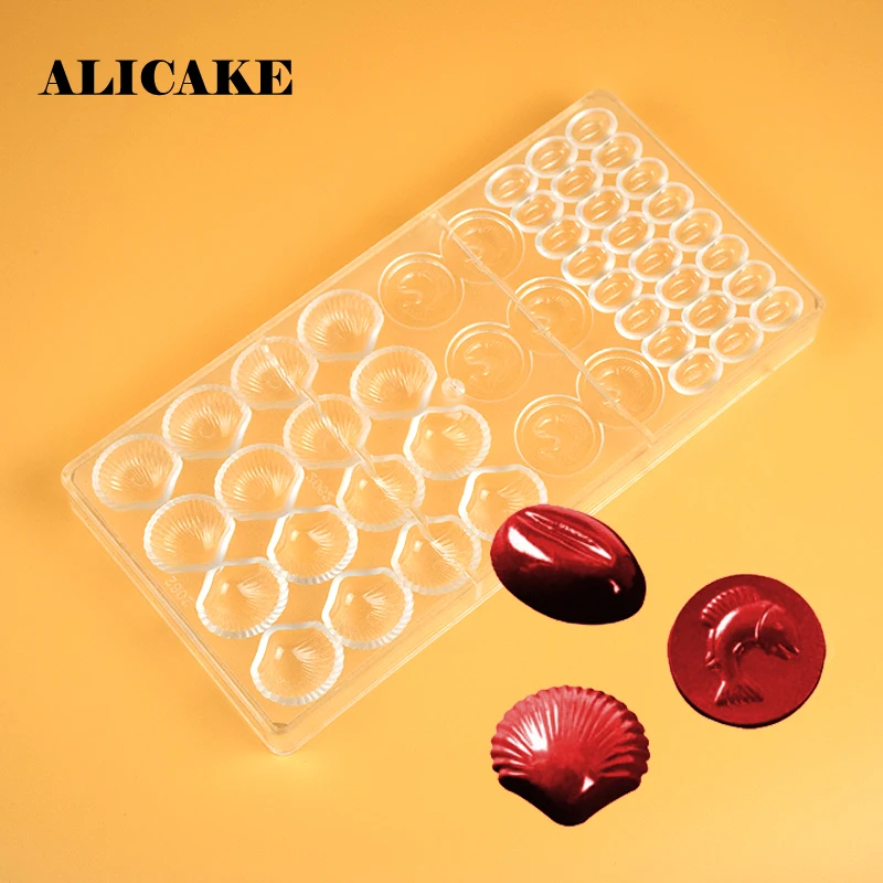 Поликарбонатная форма для шоколадных изделий пластиковая основа бобы рыба