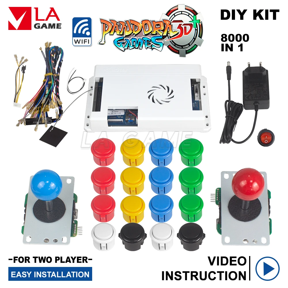 

High Score Rank Arcade Kit Pandora Box 3d Sanwa Original Arcade Button 5 Pin 8 Way Arcade Joystick Pandora Box 3d Wifi 8000 In 1
