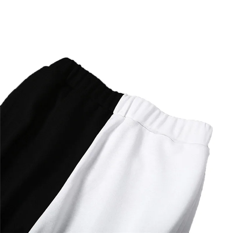 

High Waist Black White Patchwork Sporty Harem Pants 2020 Fashion Women Loose Casual Long Pants Bottom Capris Streetwear Trousers