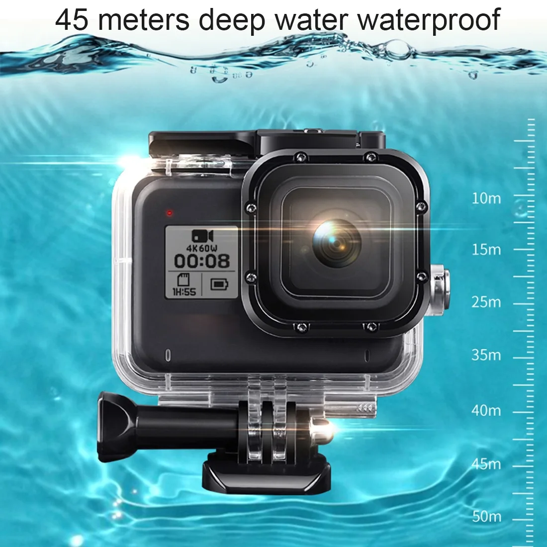 

Черный водонепроницаемый чехол для камеры GoPro HERO8, 45 м