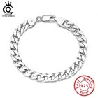 Браслет ORSA JEWELS из серебра 925 пробы с кубинской огранкой с бриллиантами для женщин и мужчин, цепочка из панцирного плетения 3,657 мм, ювелирные изделия, SB104