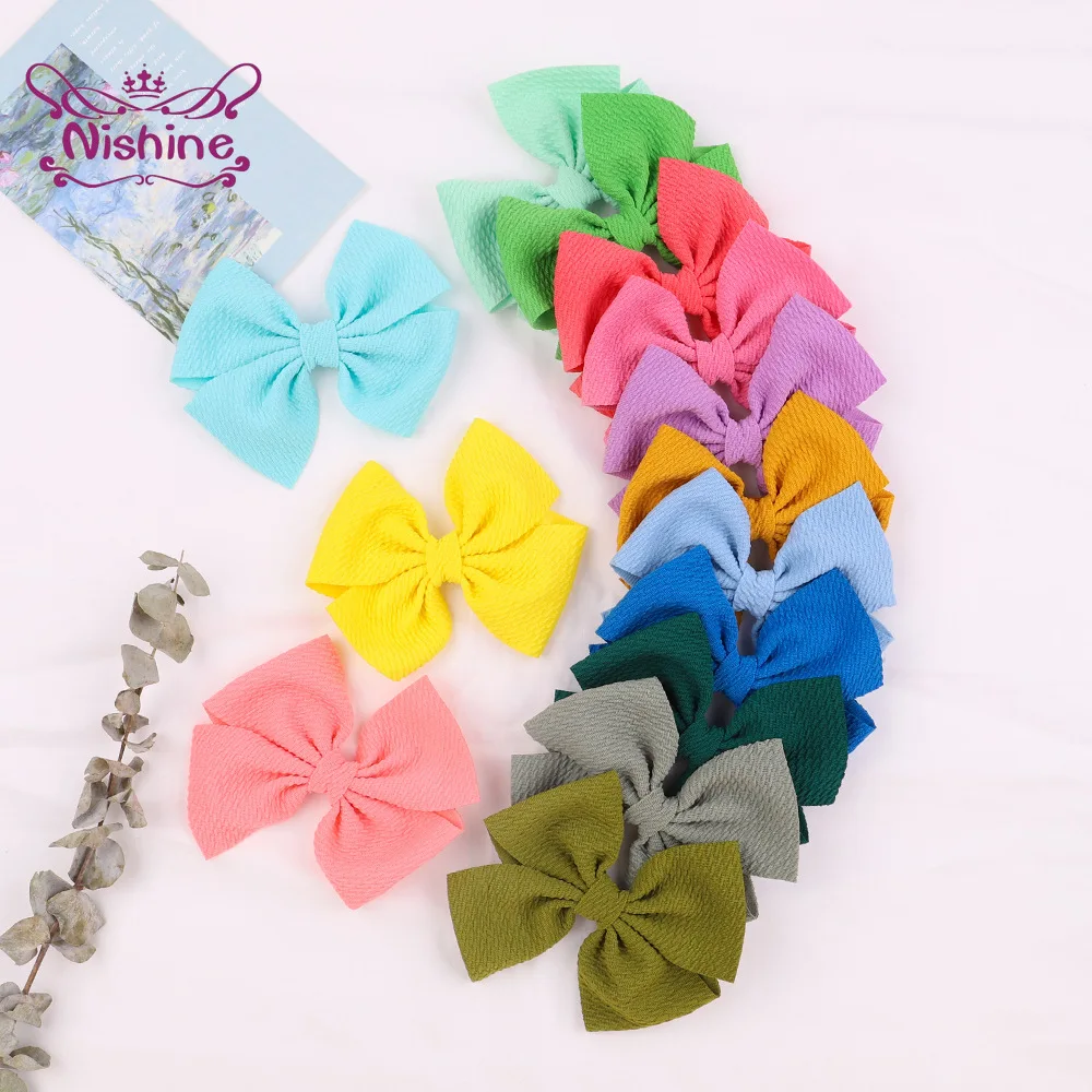 

5pcs/lot Lovely Handmade Bows Wrapping Cloth Hairpins Candy Color Baby Girls Hair Clips Infant Accessories Clothing Decoration
