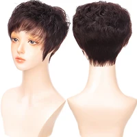 SC Brazilian Wigs For Women Human Hair Short Wigs Pixie Cut Wig Human Hair Full-top Hair Set Made By 100% Human Hair Machine