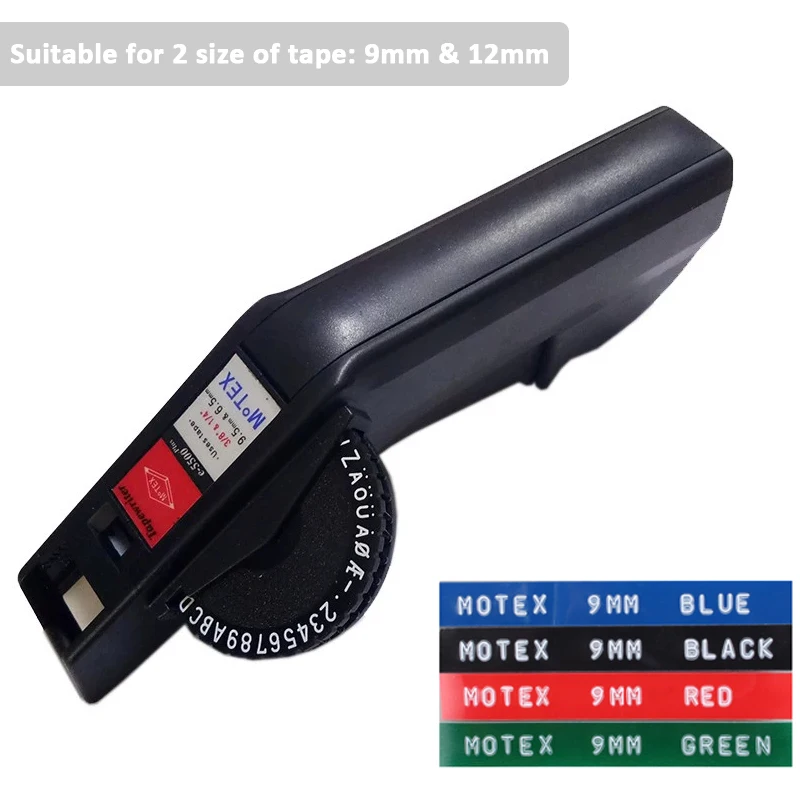 Embossing E-5500B motex Manual Label Printer with 5 tapes plastic lettering machine for 3D embossing 9/12mm label tape black | Компьютеры