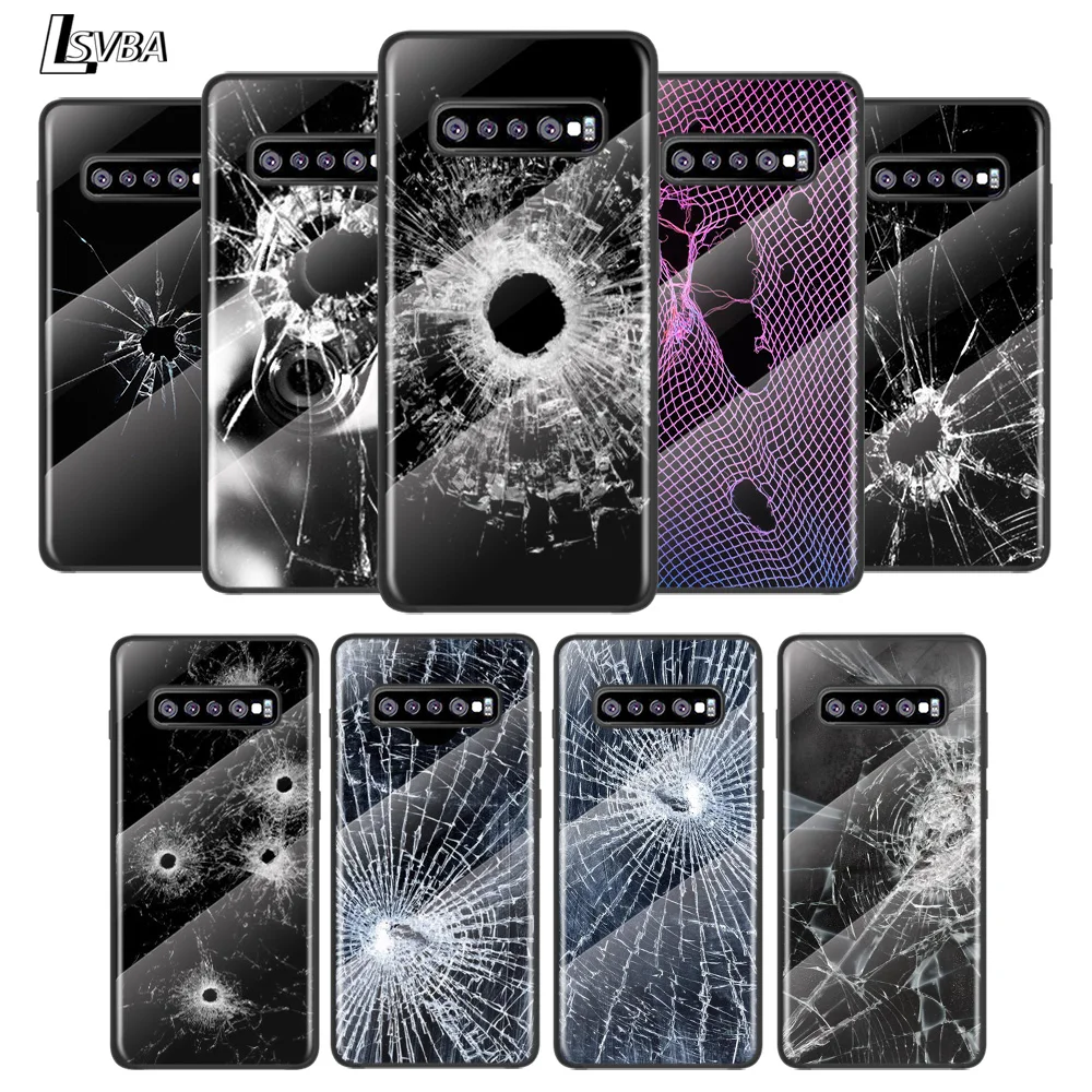 

Trend Art Bullet Hole For Samsung Galaxy S20 FE S10e S10 S9 S8 Ultra Plus Lite Plus 5G Tempered Glass Cover Phone Case