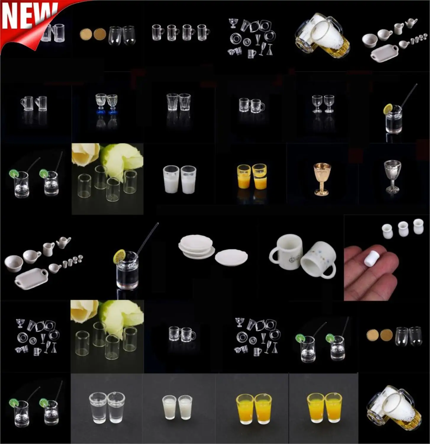 

1/12 Dollhouse Miniature Goblet Glass Cup Mini Cute Beer Mug Doll House Kitchen Accessories Wine Glass Cups