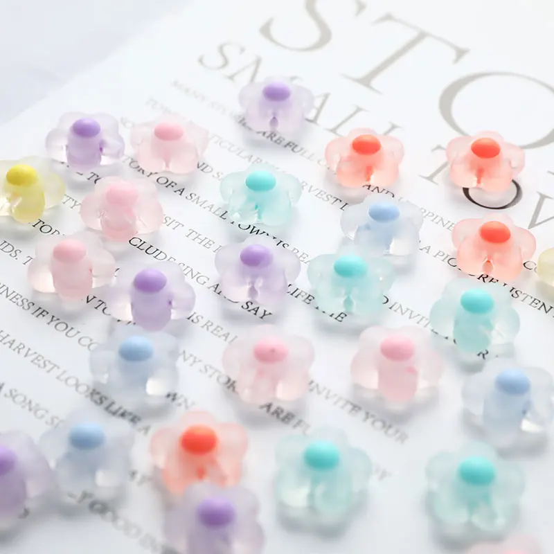 

25pcs Spaced Beads Transparent Flower Shape Beads Necklace Jewelry Accessories