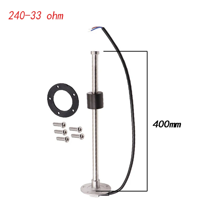 240-33ohm 400mm Датчик уровня воды 0-190 из нержавеющей стали, датчик подачи топлива, газа, Тип рукоятки 200 мм - Цвет: 240-33ohm 400mm