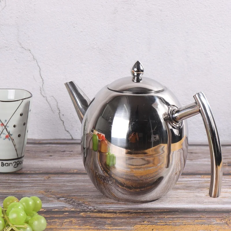 

1500ml Stainless Steel Teapot Coffee Pot with Strainer For Home Kitchen Hotel Cafe Tea Water Kettle
