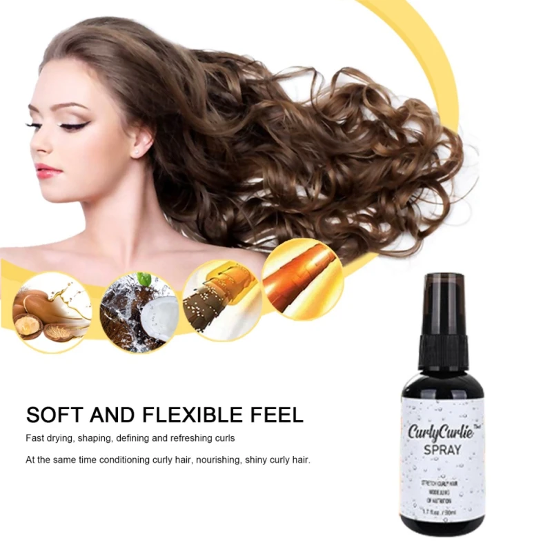 Сброс спрея для завивки волос усилитель не липкий вьющихся волнистых сильный