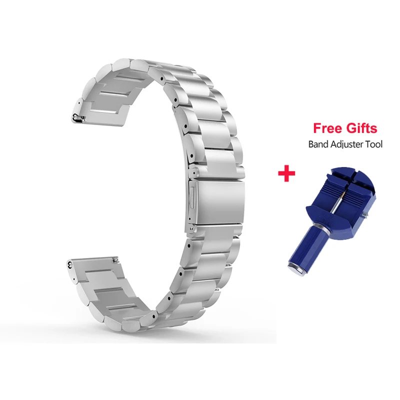 Metal Silver 22 мм металлический ремешок из нержавеющей стали для Xiaomi Huami Amazfit ремешок для часов сменный металлический браслет для Amazfit Pace Stratos 2 ремешок - Цвет: Metal Silver