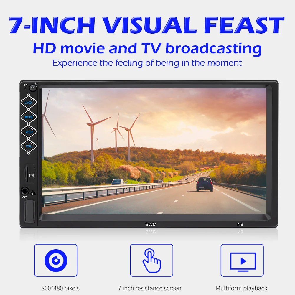 MP5 плеер Автомобильный стерео 7 дюймовый сенсорный экран Bluetooth FM радио приемник