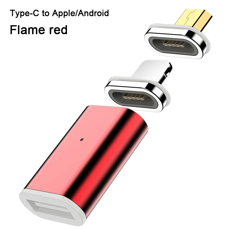 Магнитный USB C адаптер для iPhone XS X XR 8 7 поддержка QC3.0 8 Pin Micro usb type C зарядный разъем адаптер для huawei samsung - Цвет: Type-c to 8Pin Micro
