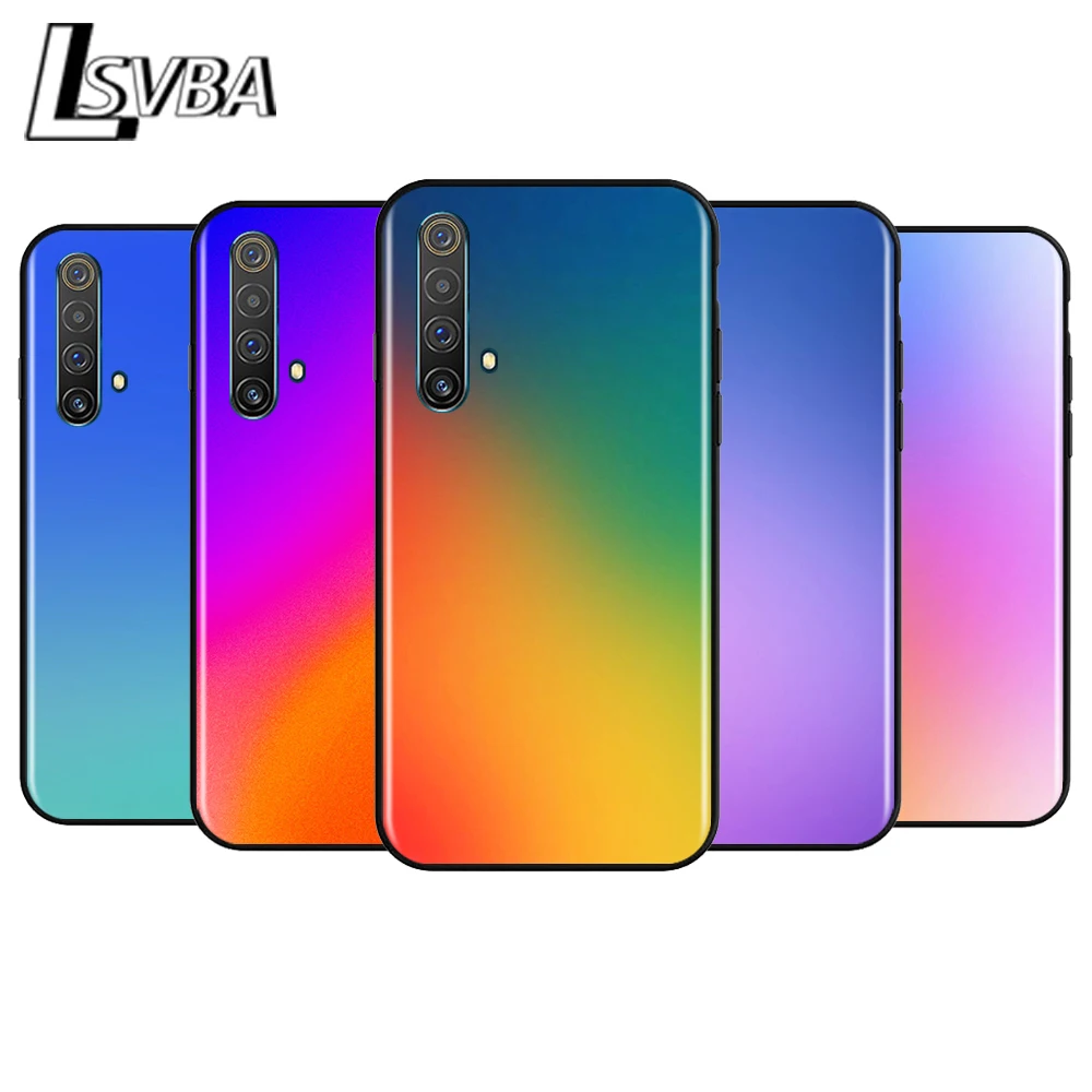 

Gradient Color for OPPO Realme V15 X5 X3 X50 X7 X2 C17 C11 C3 C2 7 7i 6 6S 6i 5 3 2 Pro Soft Black Phone Case