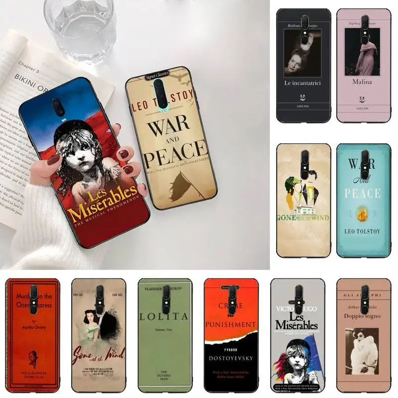 Всемирно известных книг TPU черный чехол для телефона Корпус Oppo A5 A9 2020 Reno2 z Renoace 3pro