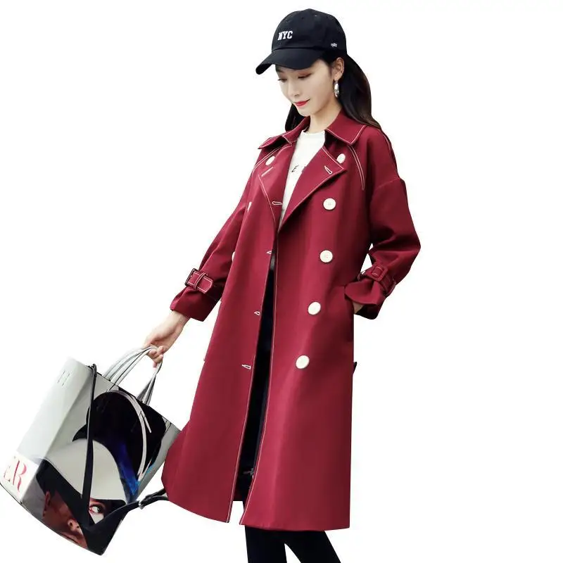 Женская драпированная ветровка средней длины Новинка весна-осень 2022 куртка