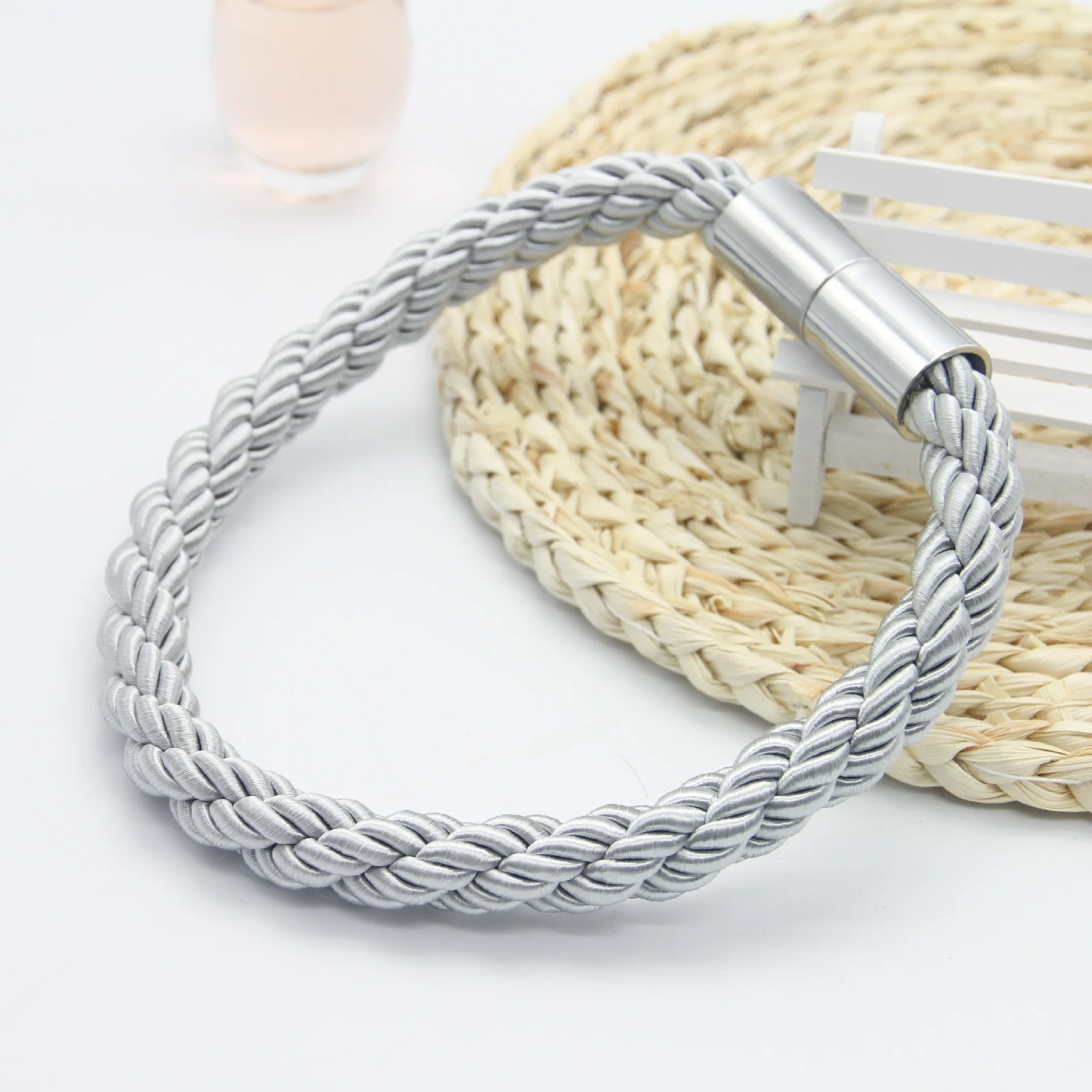 Шторы ремни Простой Современный Творческий Золото Магнит пряжки серый галстук