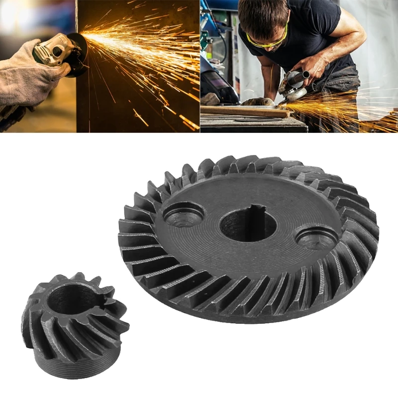 

M4YD Brand New Angle Sanding Equipment Metal Spiral Bevel Gear Set for 9523 Angle Sander Angle Grinder