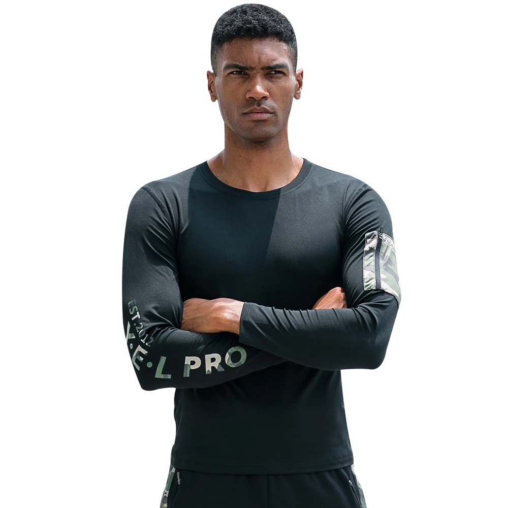 Дизайнерская быстросохнущая рубашка для бега Мужская облегающая Спортивная