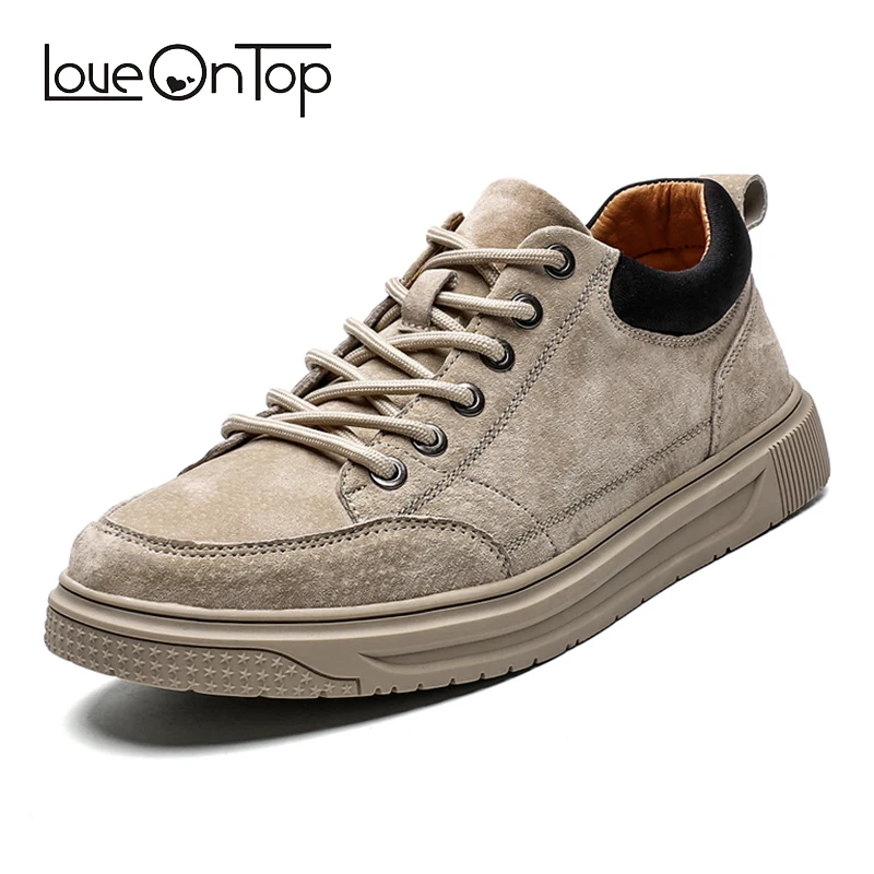 Loveontop/мужская повседневная обувь из натуральной кожи мужские кроссовки высокого