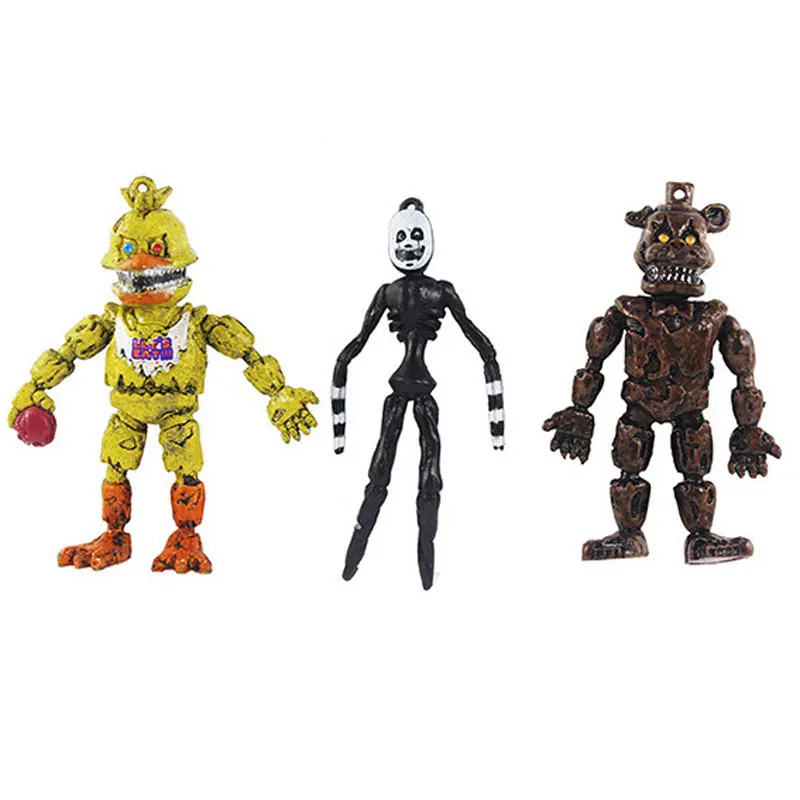 

6 pcs/set 8cm PVC FNAF Freddy Anime Figure Five Nights At Freddys Bear Figrines model Toys