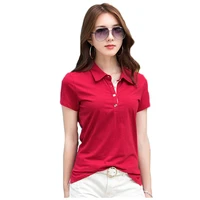 summer red t shirt women 2021 new korean version casual top plus size loose black green button lapels fashion slim shirt gh120