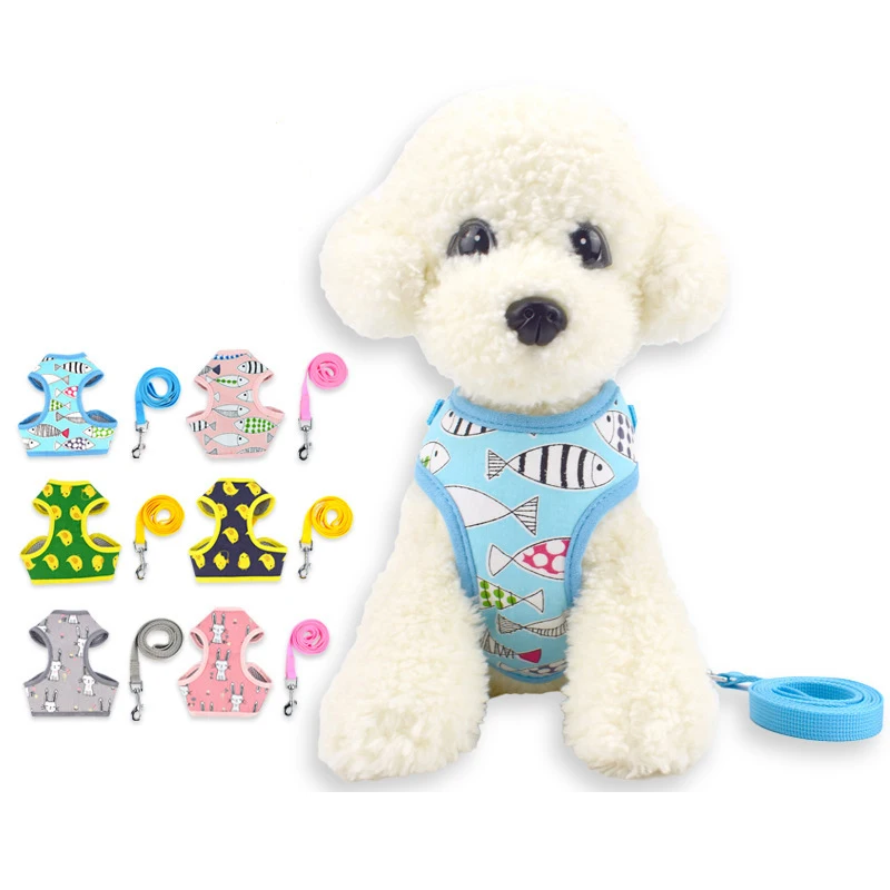 Поводок и поводок для собак кошек набор котят жилетка питомцев Регулируемая