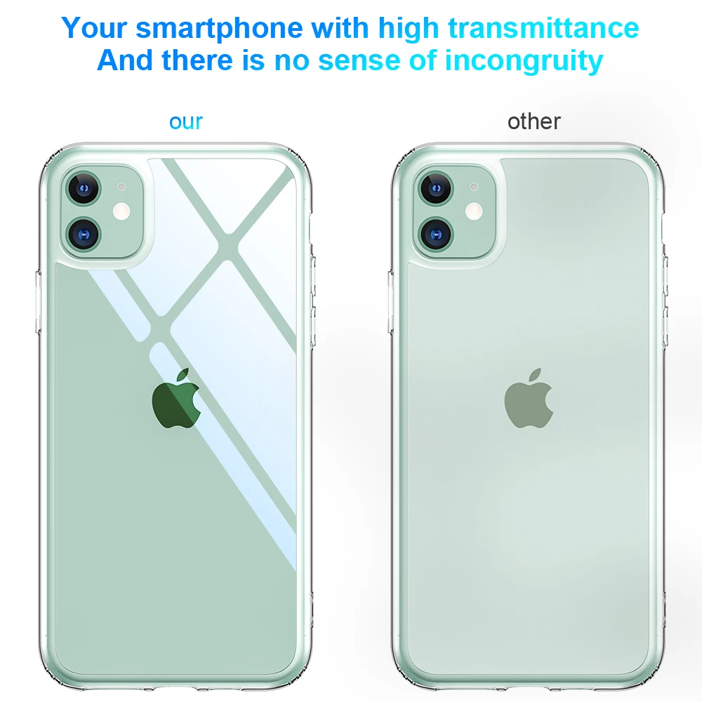 Роскошный прозрачный мягкий ТПУ чехол из закаленного стекла для Apple iPhone 11 6 1 Чехол