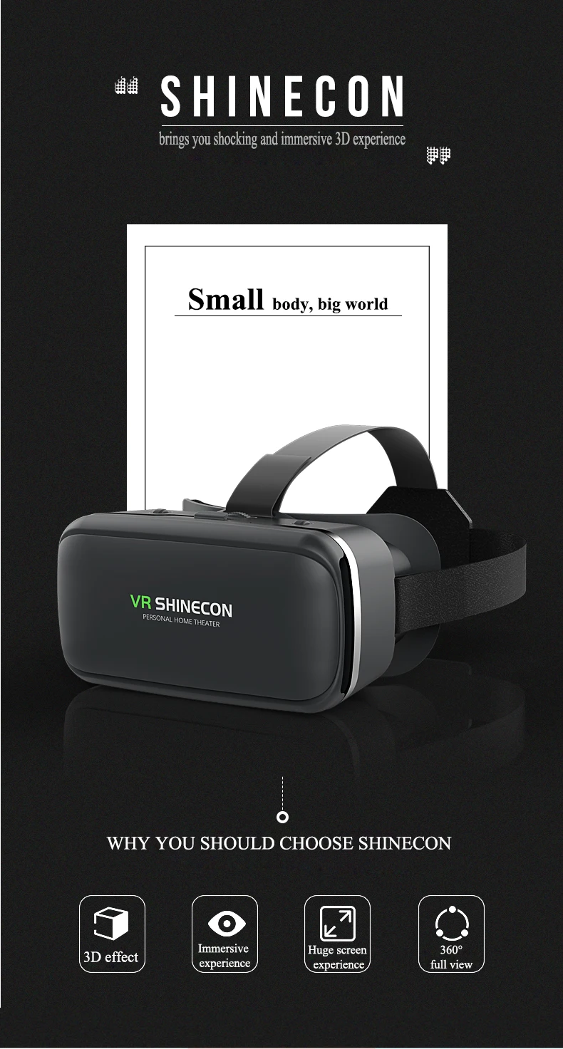 

Smart Virtual Reality 3D Glasses For iPhone 8 Plus 11 Pro Huawei P30 Pro Mate30