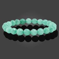 8mm men multicolor natural stone beads bracelests charm faceted stone bracelests bangles women classic yoga energy jewelry gifts