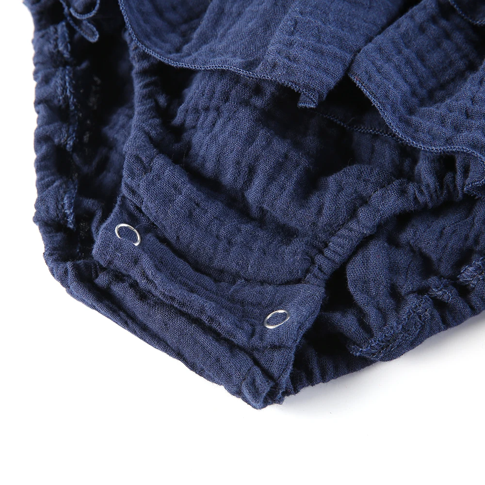 Цельный муслиновый комбинезон без рукавов с оборками для новорожденных девочек