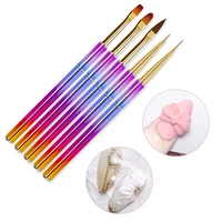 misscheering 5pcs nylon hair color nails pen brushes for manicure design fashion nail brush for drawing
