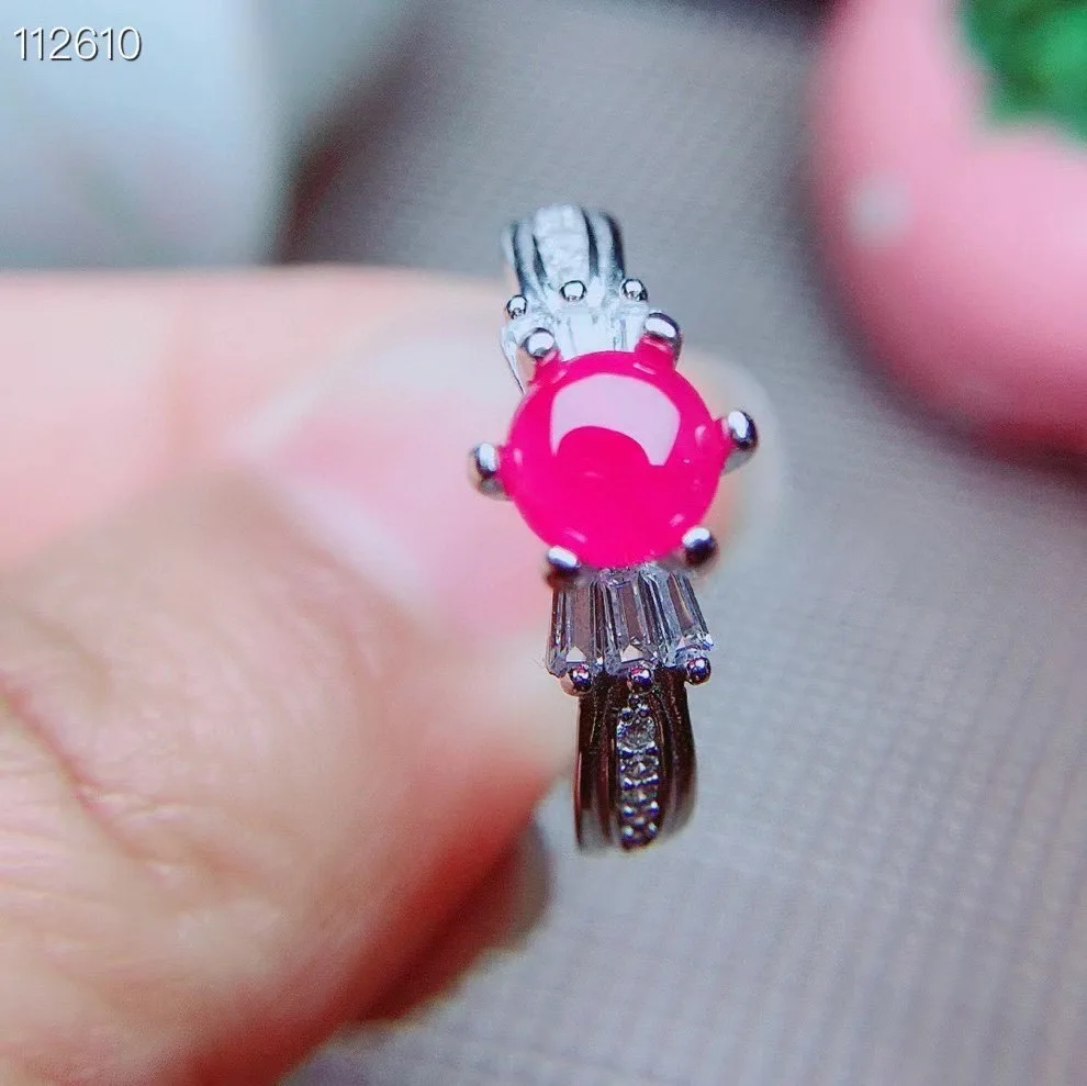

Elegant 100% Natural and Real Ruby Ring 925 Sterling Silver Finger Ring For Woman Wedding Party Female Ring Gift Wholesale