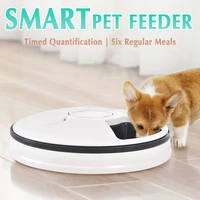 automatic pet feeder timing and quantitative intelligent six grid bowl dog treats cat food container