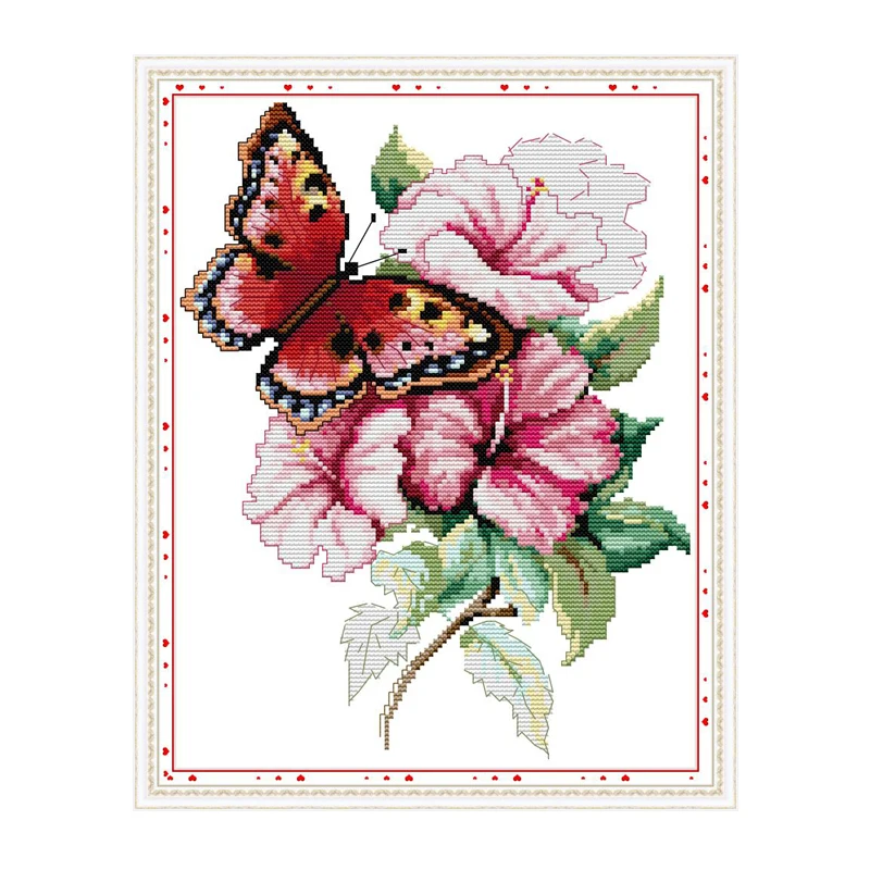 

Набор для вышивки крестиком joy Sunday, Набор для вышивки, сделай сам 14ct, холст с цветочным принтом, ручная работа, украшение для стен