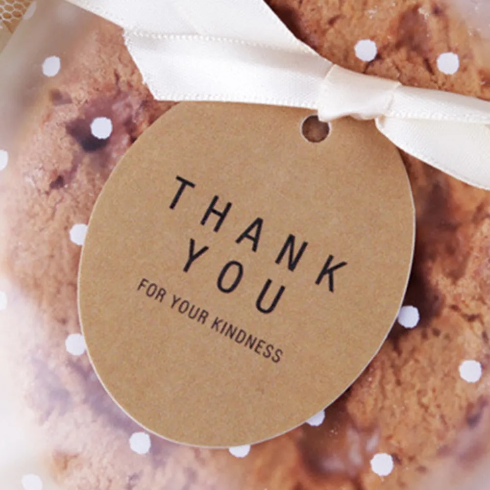Спасибо красному сердцу крафт-бумага ярлыки для подарков DIY подарочная