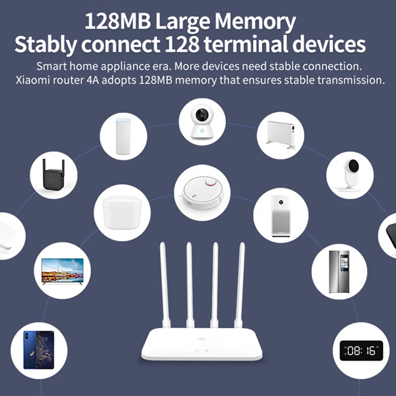 Xiaomi Mi маршрутизатор 4A гигабитная версия 2 4 ГГц 5 WiFi 1167 Мбит/с ретранслятор 64 Мб DDR3 с