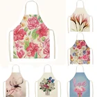 Фартук с цветочным рисунком для женских товаров для домашней кухни, настраиваемый фартук-альпака для дома и кухни