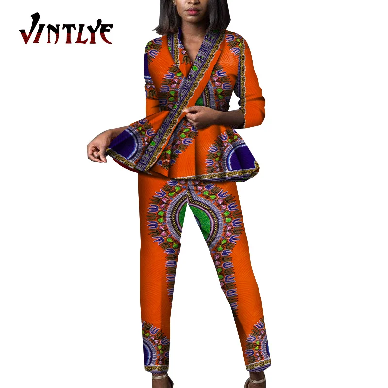 Дашики африканская одежда для женщин комплект из 2 предметов плиссированный топ