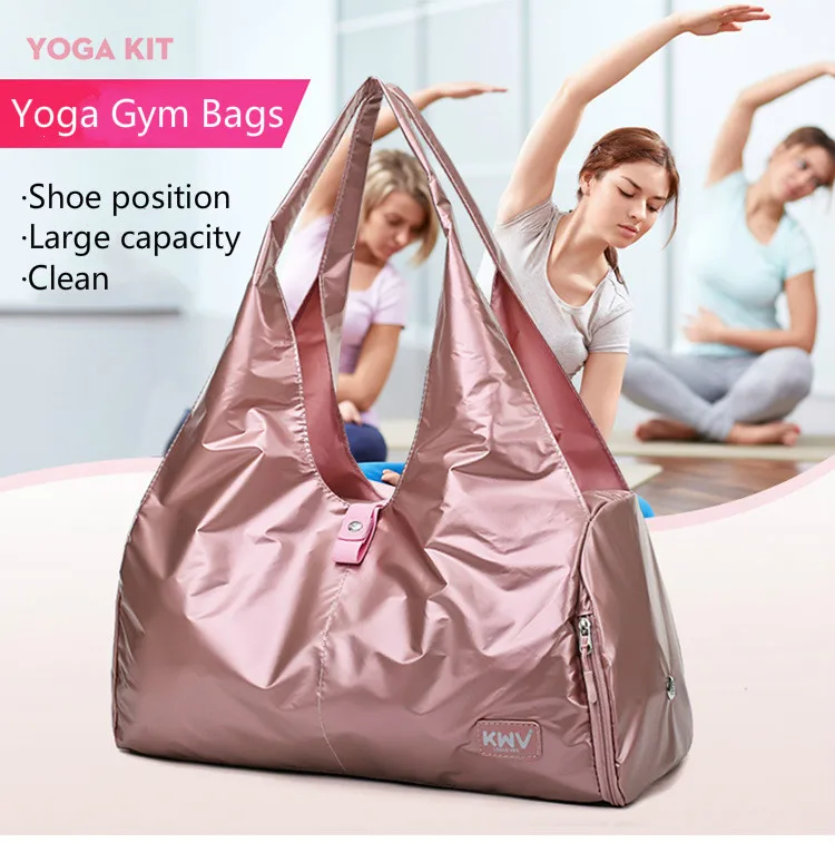 

Yoga Mat Bag Pearlescent Fitness Gym Bags Sac De Sport For Women Men Glitter sack Training Gym Mummy Sports Tas Silver Sporttas