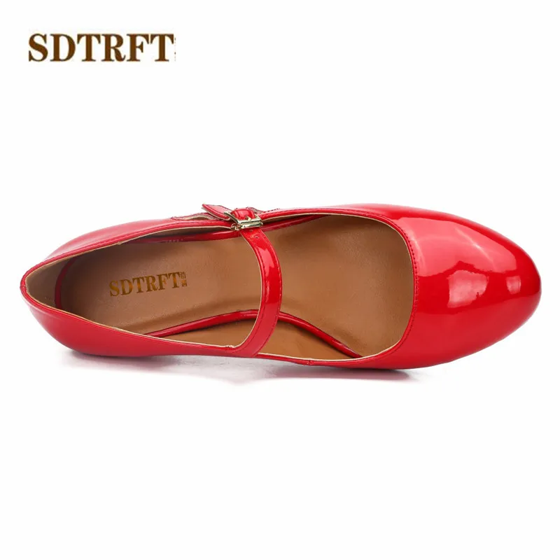 SDTRFT/демисезонные туфли на высоком каблуке 6 см zapatos mujer Туфли-лодочки с пряжкой и