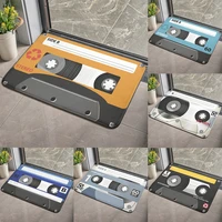 new music tape printed floor mat creative retro design anti slip carpet for bathroom decor living room toilet entrance doormat
