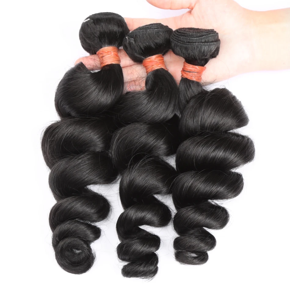 Фото Wigirl свободные волнистые бразильские волосы плетенные пряди 3 4 черные Remy 100%