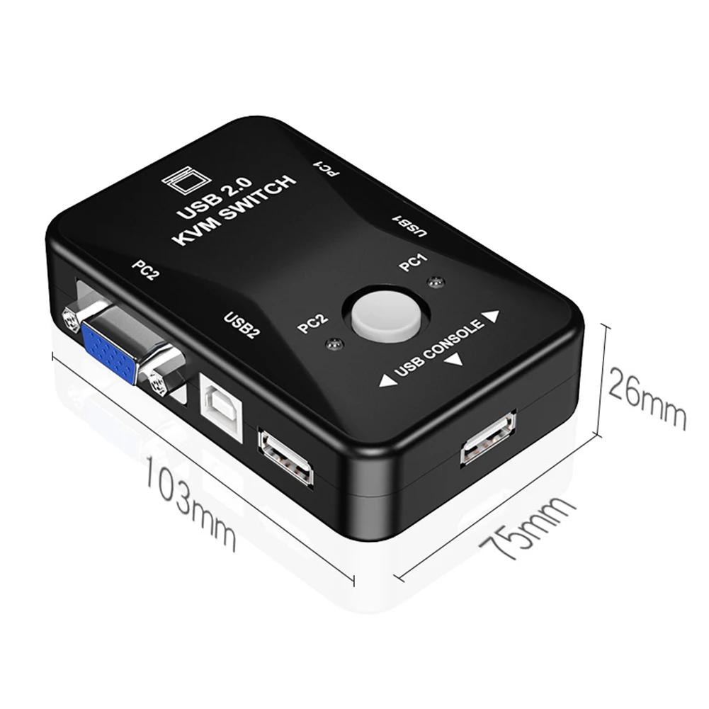 Новый HW1701 2 порта USB HDMI ручной переключатель квм коробка в 1 выход 1080P VGA сплиттер