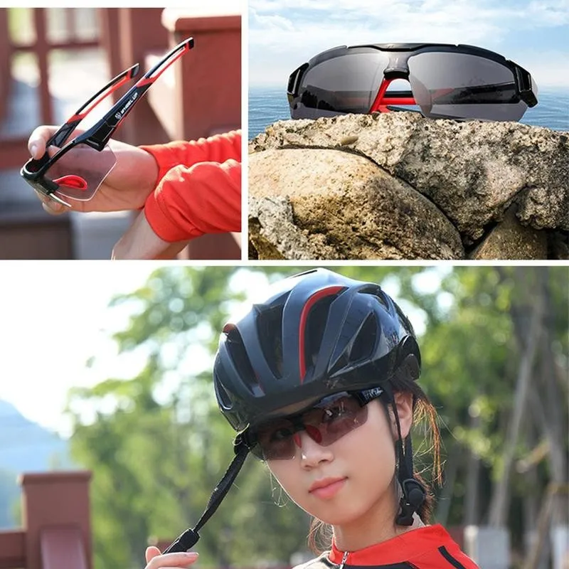 

3 Colors Outdoor Goggles Cycling Sports Color Changing Sunglasses Glasses Windproof Women Glasses Men And Bicycle Goggles N8F6