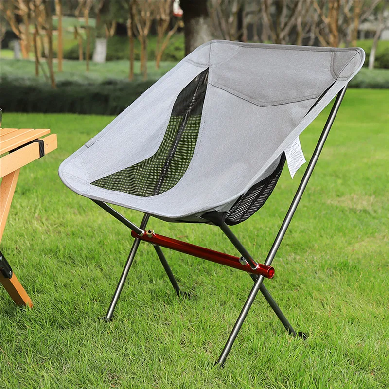 Outdoor Camping Picnic Portable Ultra-Light Fishing Folding Chair Breathable Wear-Resistant Aluminum Alloy Backrest Moon | Спорт и
