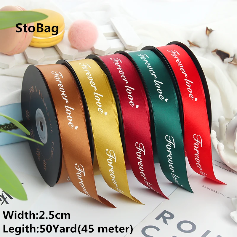 

Атласные ленты StoBag, 50 ярдов, для самостоятельного изготовления открыток ручной работы, для свадьбы, дня рождения, упаковки подарков