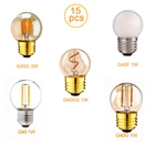 Светодиодная мини-лампочка накаливания Edison G40, винтажный декоративный шнурок с лампочками накаливания теплого белого света 2200K, 1 Вт, 3 Вт, E26, E27