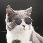 Круглые Солнцезащитные очки для собак, винтажные аксессуары для кошек, отражающие очки для маленьких собак, кошек, линзы для домашних животных, товары для питомцев