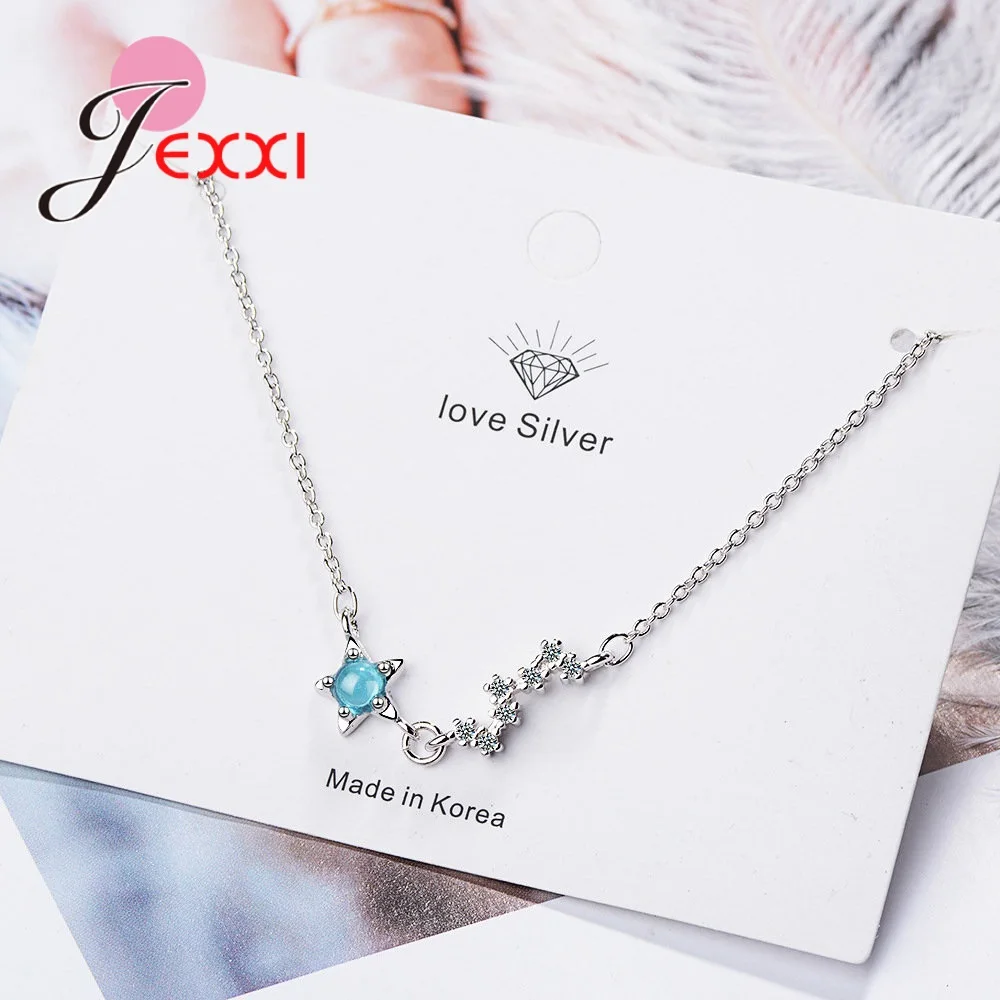 Лидер продаж женский браслет сияющий из стерлингового серебра 925 пробы Синий CZ